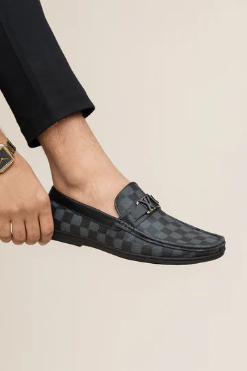 BLACK TEX LOAFFERS LV