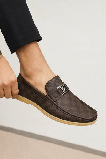 BROWN TEX LOAFFERS LV