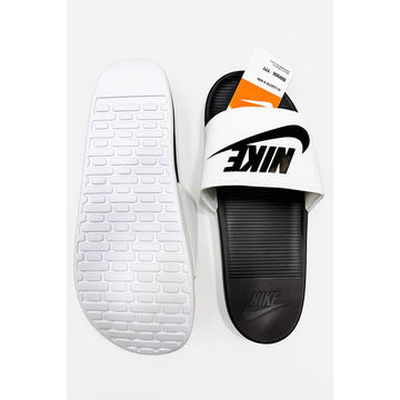 NIKE BLACK WHITE LOGO PRINTED SLIDE