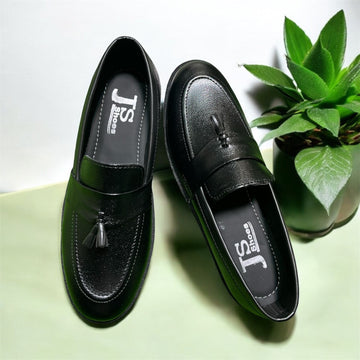 LATEST FLOWER SHINNY LOAFFERS (BLACK)