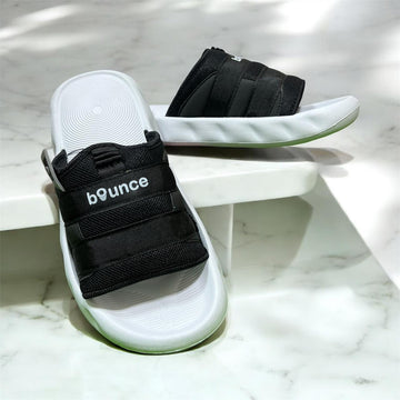 BOUNCE BLACK AND WHITE SLIPPER