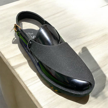 BLACK HALF SPARKLY PESHAWARI CHAPPAL