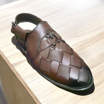 CROCODILE BUCKLE PESHAWARI CHAPPAL BROWN