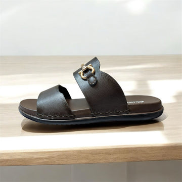 BROWN BUCKLE LEATHER CHAWLA