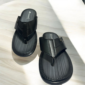 B COMFORT FLIP FLOP (BADGE) BLACK