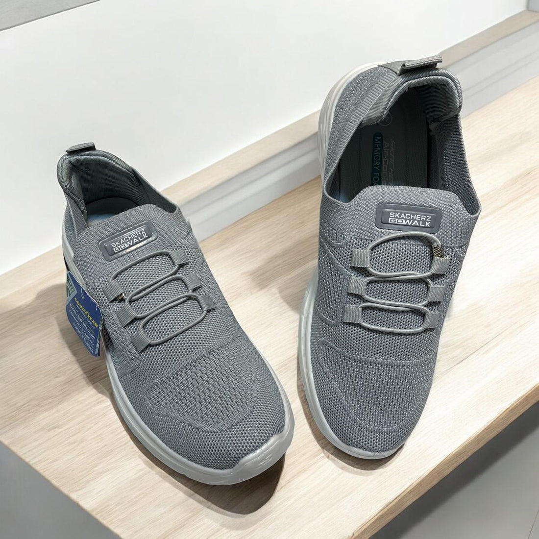 ULTRA GO MAX CASHION LACES SKECHERS FOR LADIES (GREY)