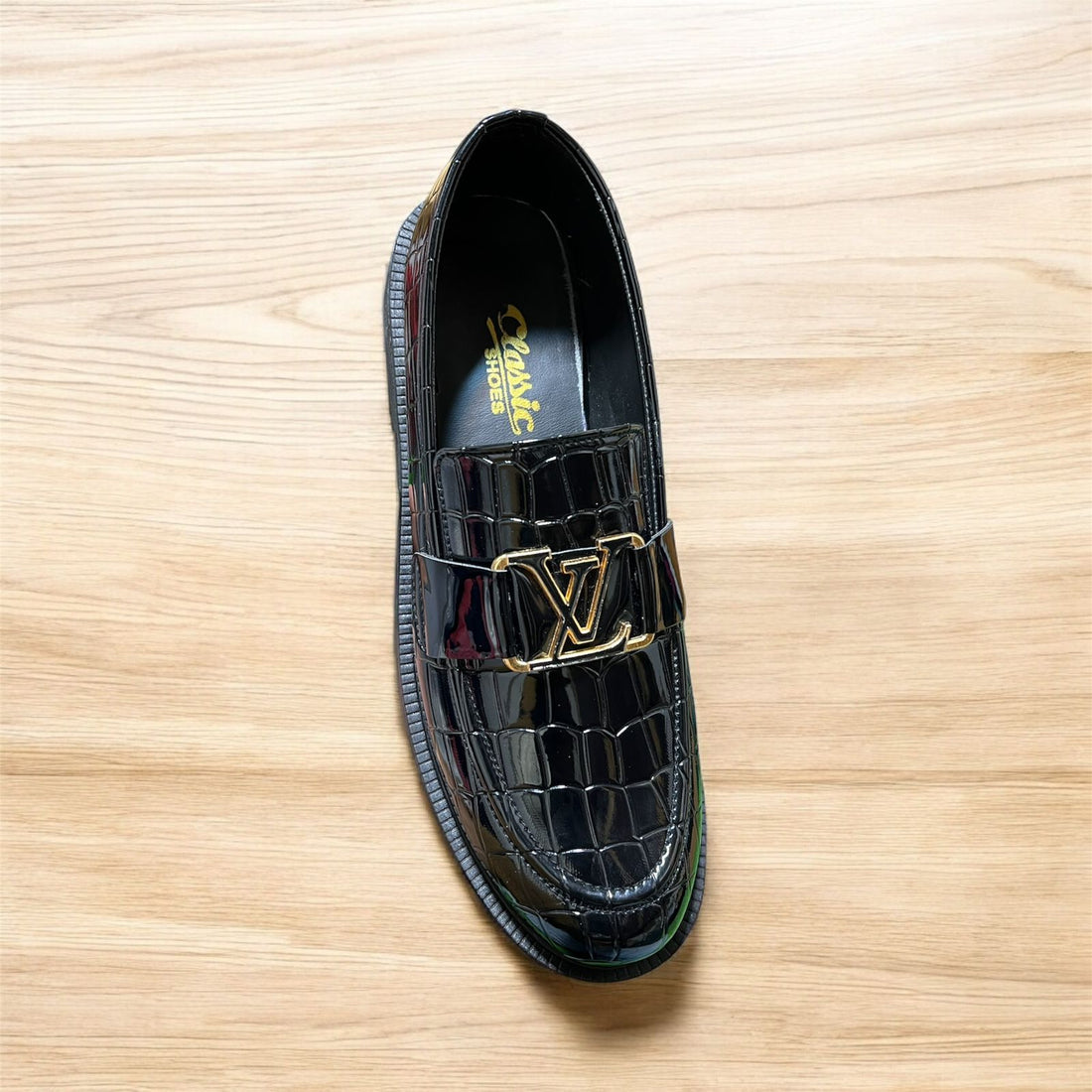 LATEST LV SHINNY LOFFERS (BLACK)