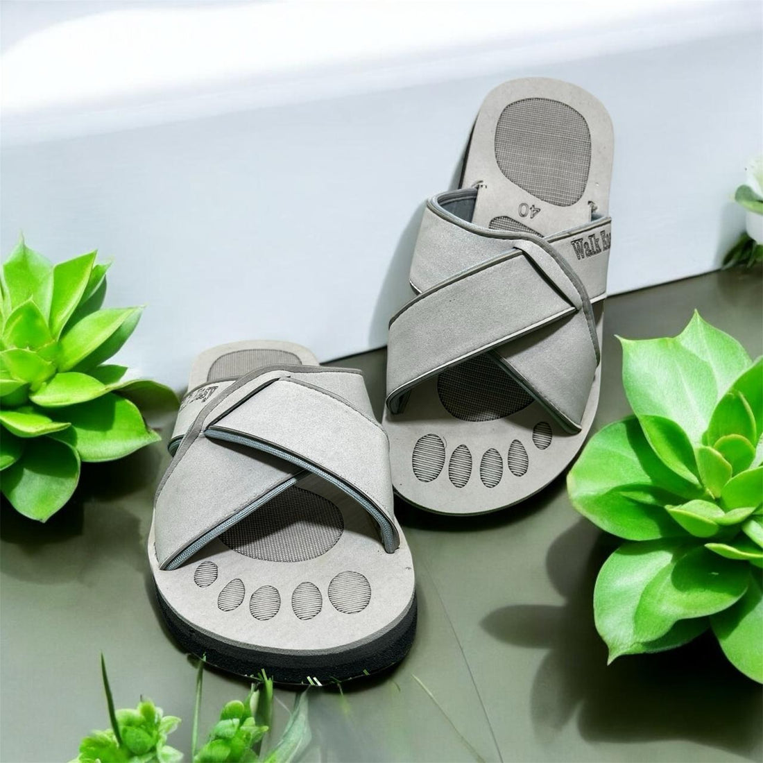 EASY WALK  FLIP FLOP SUMMER SLIPPER GREY