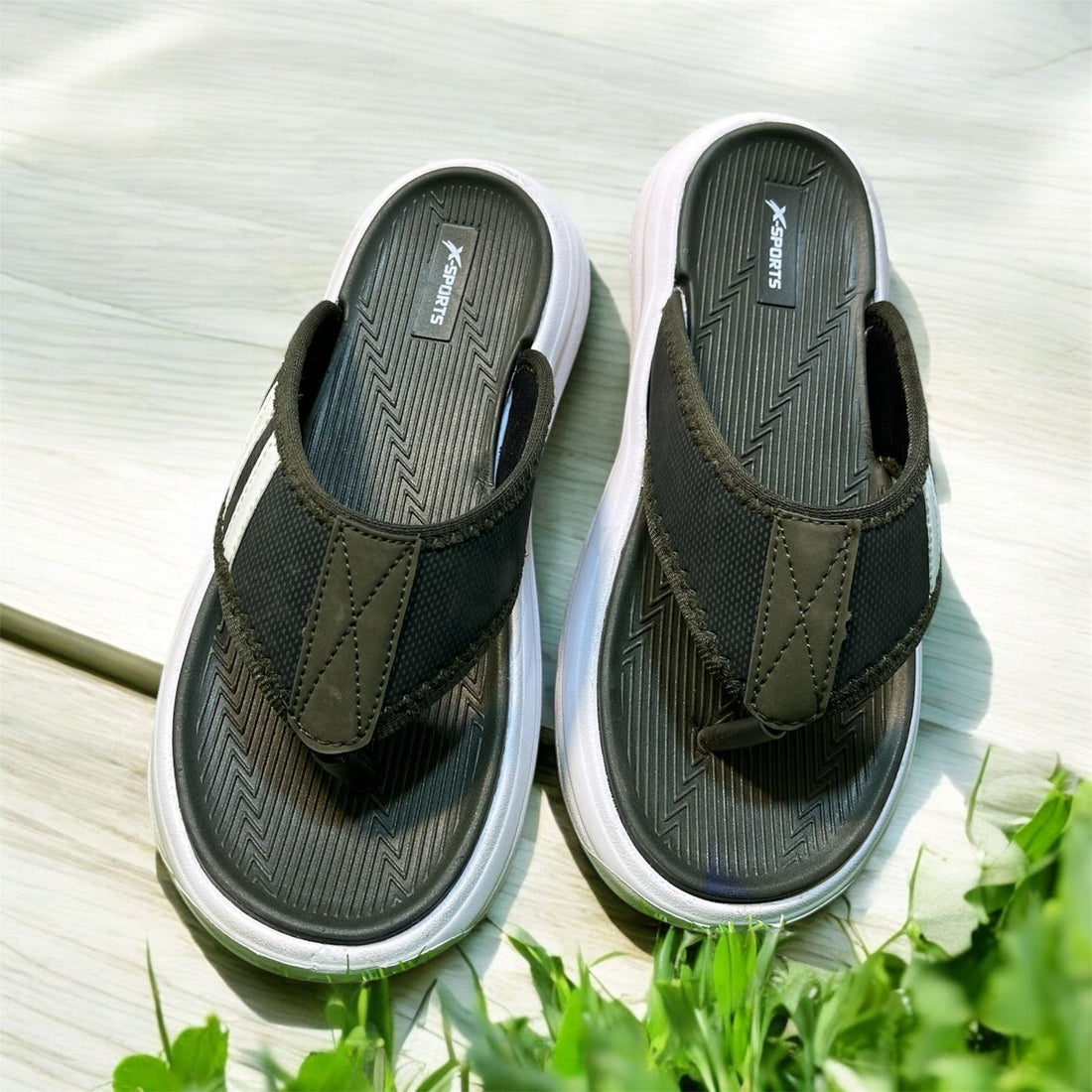 3 STRAPS  FLIP FLOP GREEN COLOR