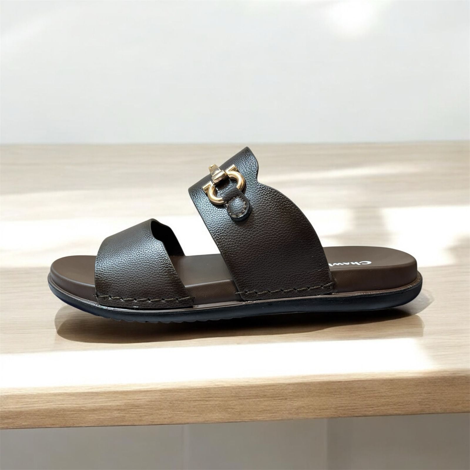 BROWN BUCKLE LEATHER CHAWLA